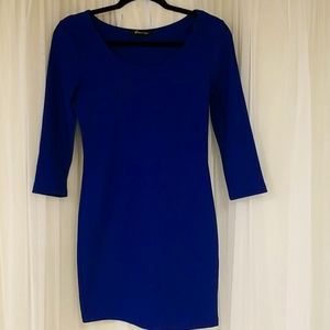 F21 blue body con dress